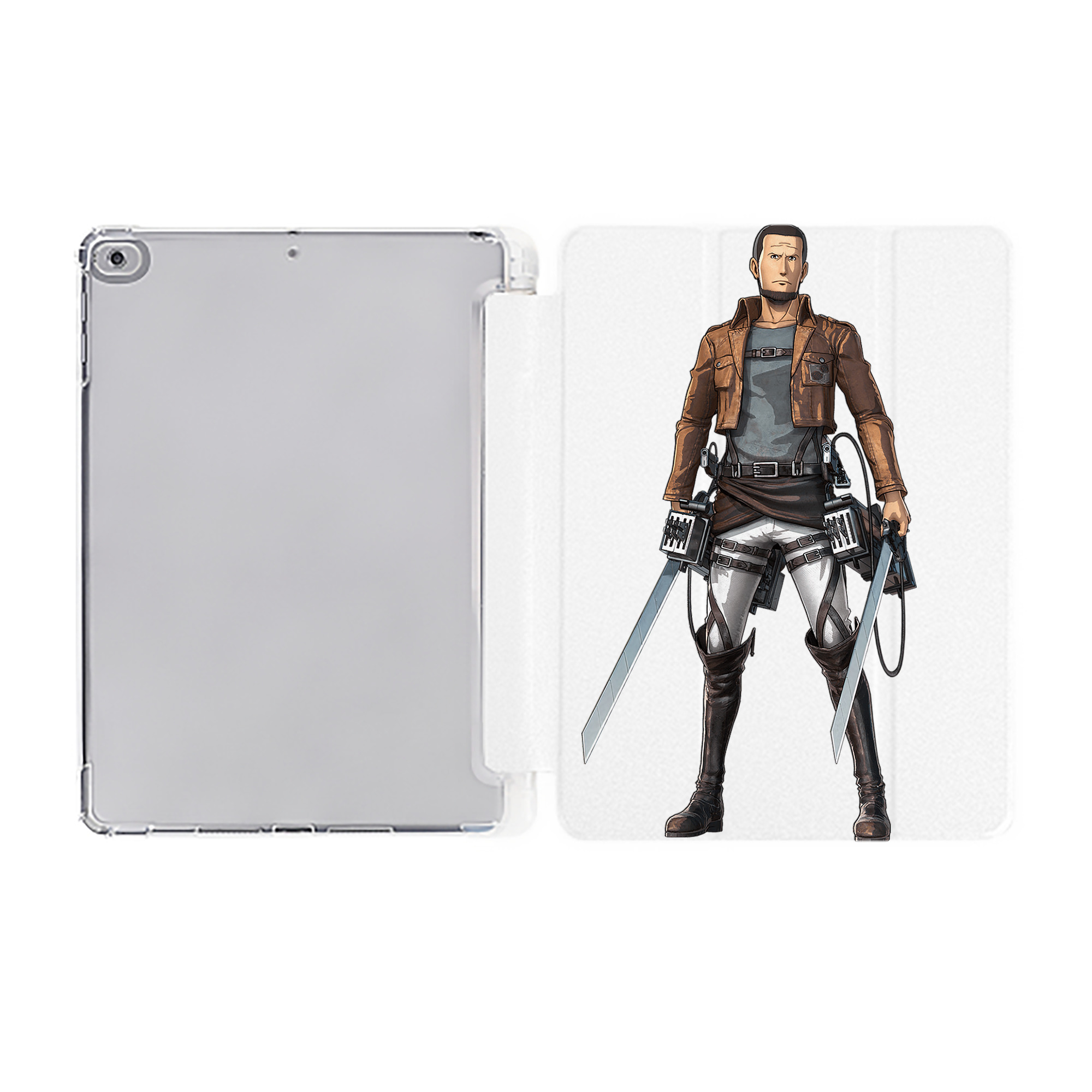 （画像用） 進撃の巨人 Attack on Titan IPad ケース ペン収納付き 三つ折りスタンド PUレザー×シリコン 対応機種9.5/10.5/10.9インチ